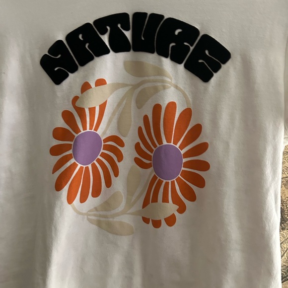 Desigual Cropped Short Sleeve Tee One Size Fits Most Nature Design - Picture 3 of 6